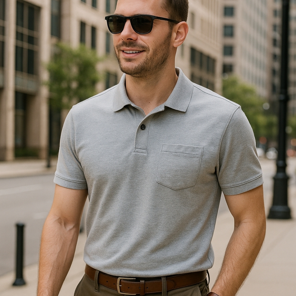 Banana Republic Luxe Touch Performance Polo Shirt Gray Size M